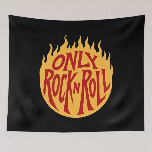 Item preview, Only Rock'N'Roll Flames Typographic -50 designed and sold by CuteBots.