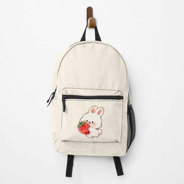 Item preview, Happy Kawaii Bunny Hugging Giant Strawberry designed and sold by jianina-alondra.