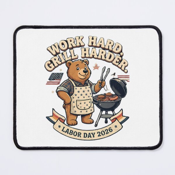 Item preview, Work Hard. Grill Harder. – Funny Labor Day BBQ Shirt designed and sold by HoMya.