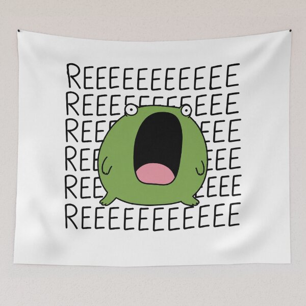 Item preview, REEEE Funny Frog Screaming Reaction Meme designed and sold by MonkiFlipp.