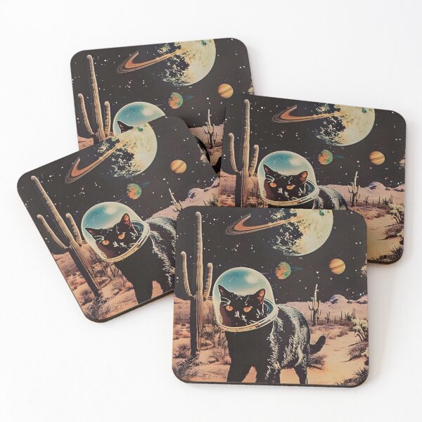 Item preview, Retro Space Desert Cosmic Cat Explorer designed and sold by AbernathyZella.