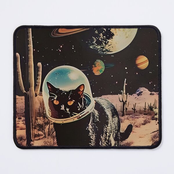 Item preview, Retro Space Desert Cosmic Cat Explorer designed and sold by AbernathyZella.