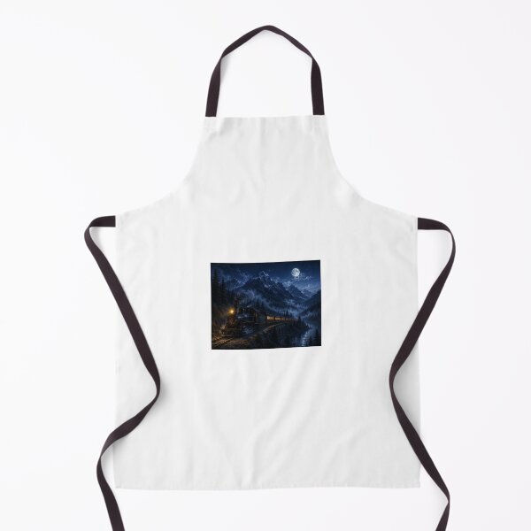 Item preview, Midnight Train Through the Mountains – Moonlit Night Landscape designed and sold by NestDesigns01.
