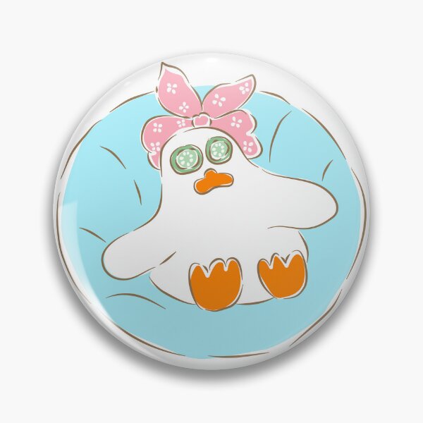 Item preview, Cute white duck relaxing on blue swim ring designed and sold by Pe.peach.