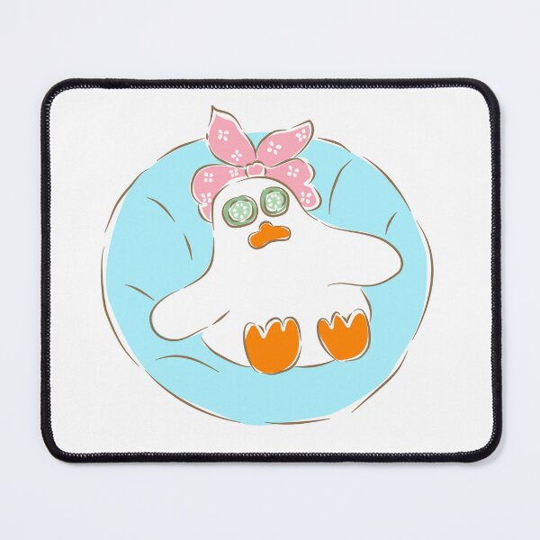 Item preview, Cute white duck relaxing on blue swim ring designed and sold by Pe.peach.