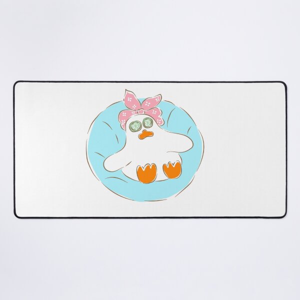 Item preview, Cute white duck relaxing on blue swim ring designed and sold by Pe.peach.