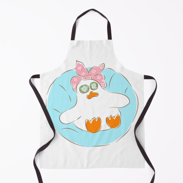 Item preview, Cute white duck relaxing on blue swim ring designed and sold by Pe.peach.