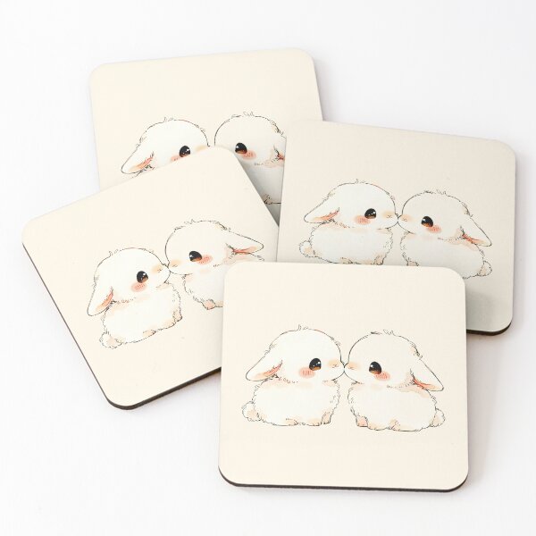 Item preview, Cute Bunny Couple Kissing Kawaii Illustration designed and sold by jianina-alondra.