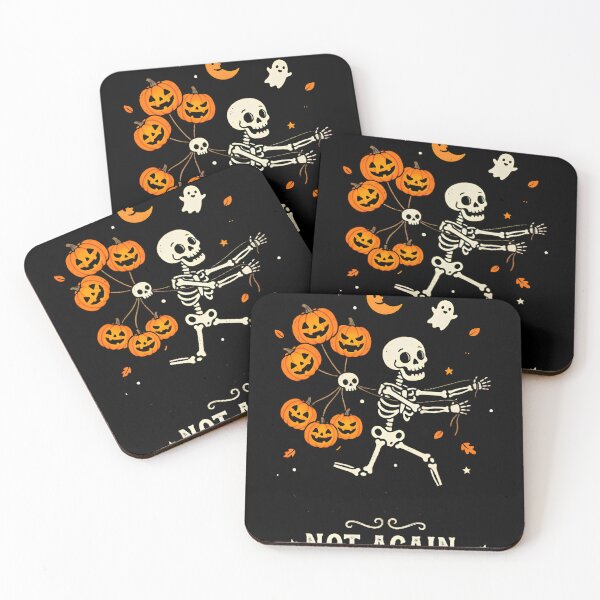 Item preview, Not Again Skeleton Pumpkin Balloons Funny Halloween Design designed and sold by w66aboo.