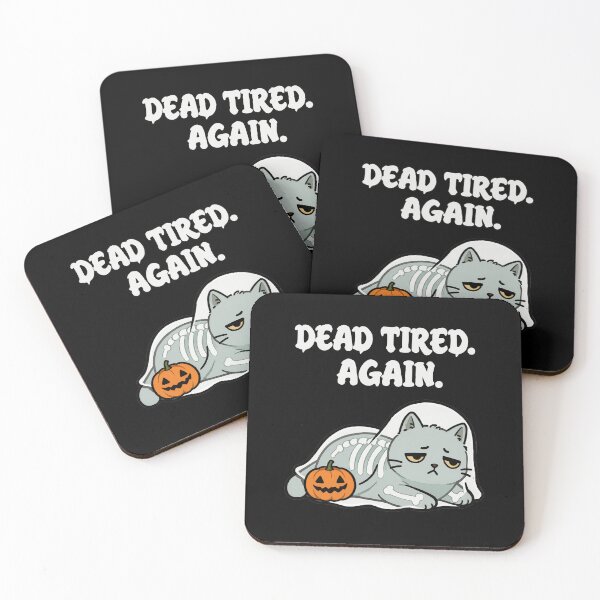 Item preview, Dead Tired Skeleton Cat Halloween T-shirt. designed and sold by Nuttajak.