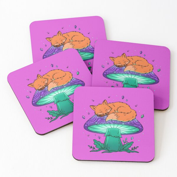 Item preview, Cute Sleeping Fox on Magic Mushroom Fantasy Art designed and sold by DailySparks.