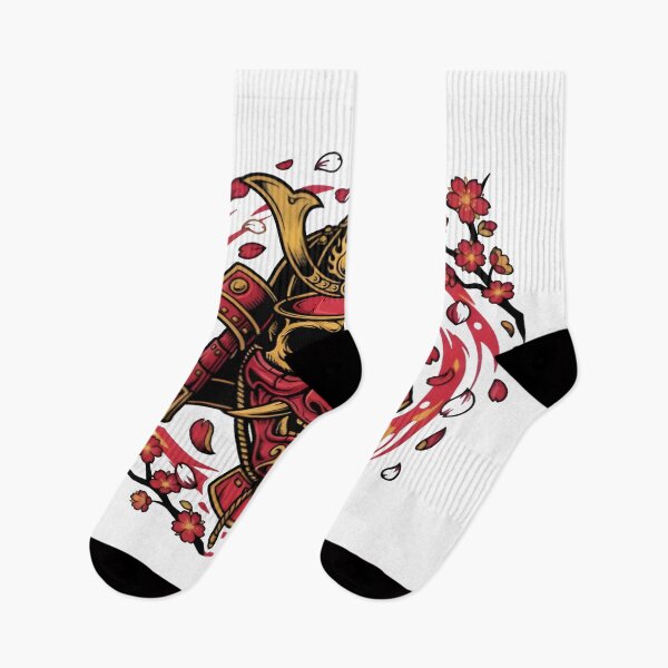 Item preview, Japanese Samurai Mask Cherry Blossom Red Art designed and sold by DailySparks.