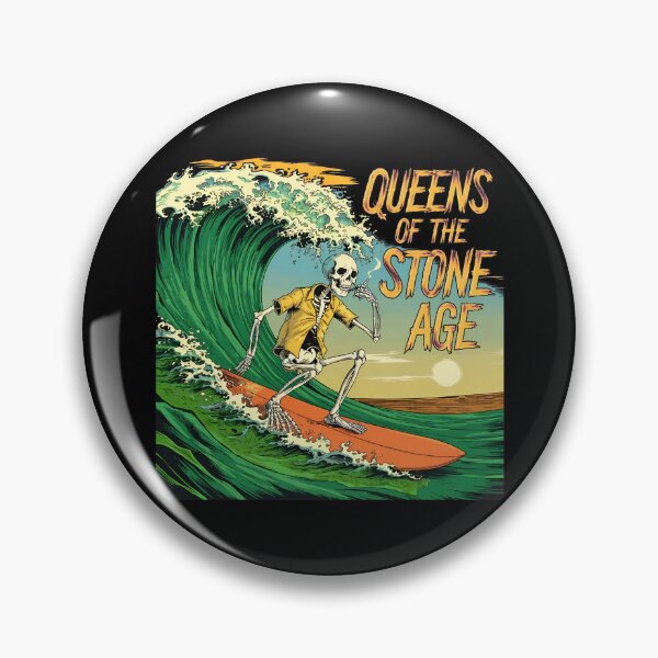Item preview, QUEENS OF THE STONE AGE SURFING SKELETON -9 designed and sold by CuteBots.