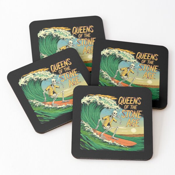 Item preview, QUEENS OF THE STONE AGE SURFING SKELETON -9 designed and sold by CuteBots.