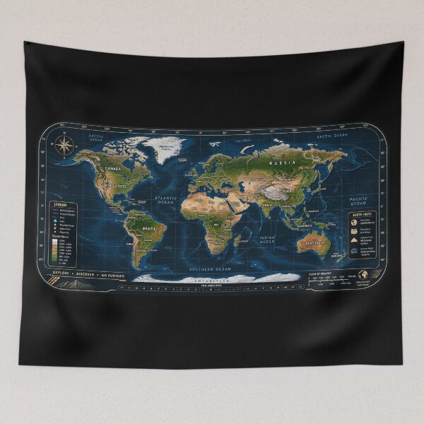 Item preview, Map of the Earth designed and sold by Somchartthai.