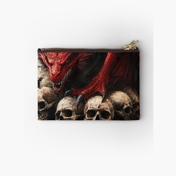 Item preview, Red Dragon Skull Wall Art – Gothic Dark Fantasy Dragon with Skulls, Blood Red Artwork designed and sold by DrakariArt.