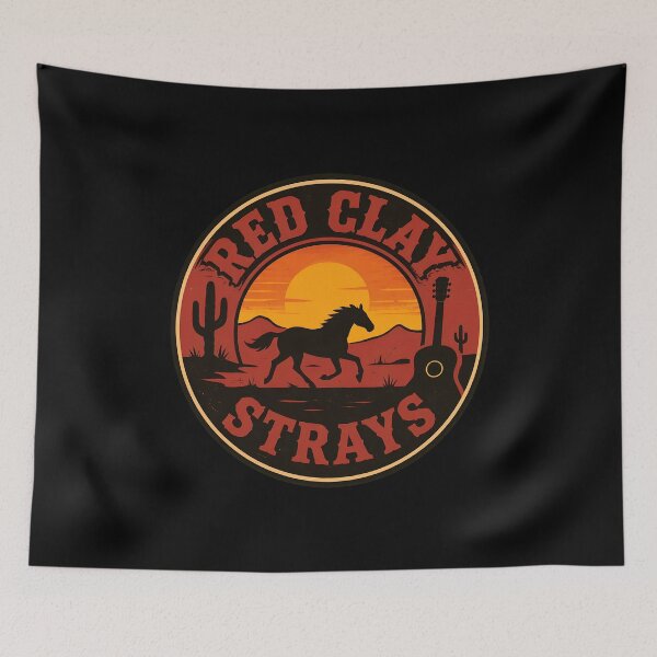 Item preview, Red Clay Strays Western Horse Guitar Sunset-64 designed and sold by CuteBots.