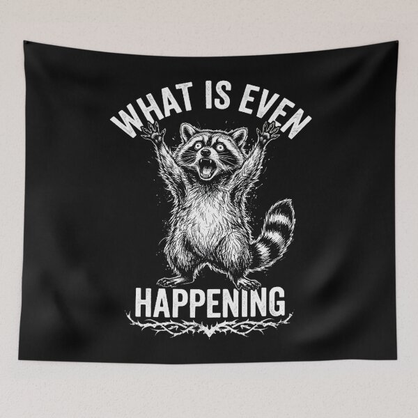 Item preview, What Is Even Happening - Funny Raccoon Shocked Reaction Design designed and sold by w66aboo.