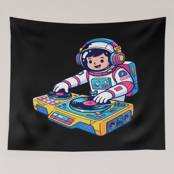 Item preview, DJ Astronaut Space Music Cute DJing Graphic Art designed and sold by DailySparks.