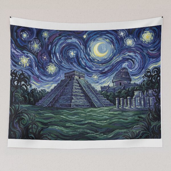 Item preview, Chichen Itza Starry Night Historical Landscape designed and sold by Bad-Decisions-Designs.