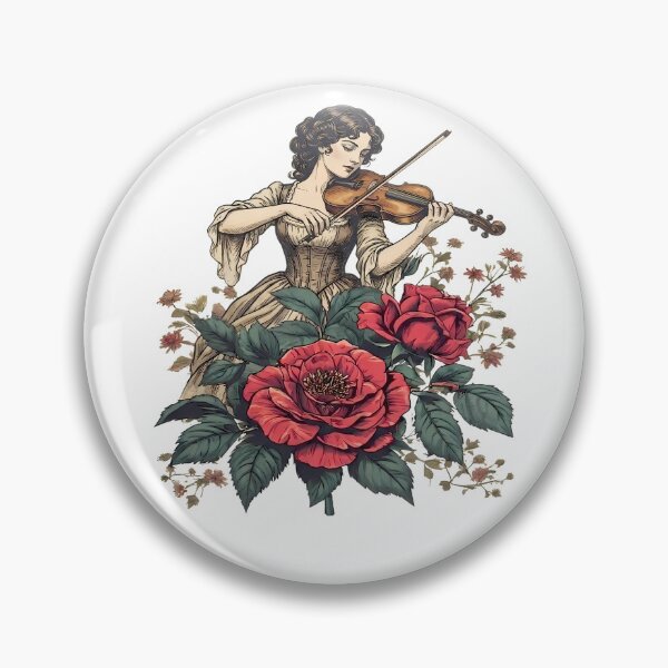 Item preview, Violinist Among Roses – Vintage Violin Music designed and sold by Art-Arcade6.