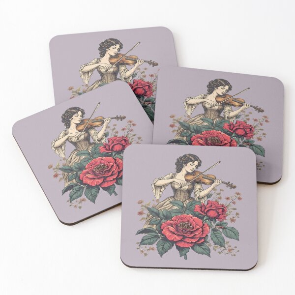 Item preview, Violinist Among Roses – Vintage Violin Music designed and sold by Art-Arcade6.