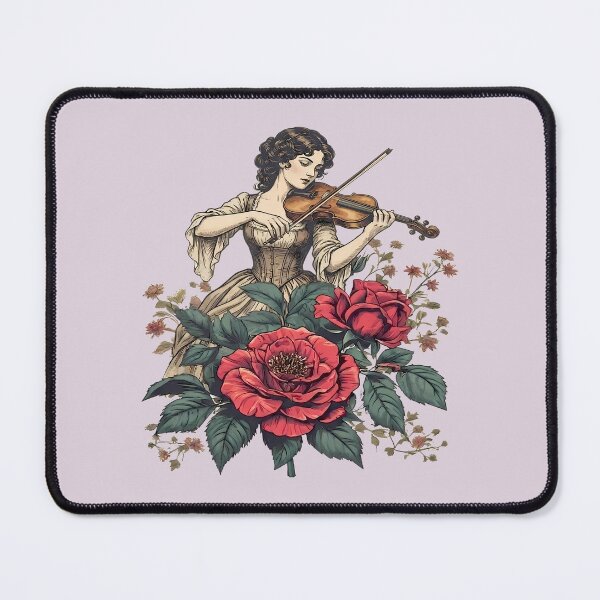 Item preview, Violinist Among Roses – Vintage Violin Music designed and sold by Art-Arcade6.