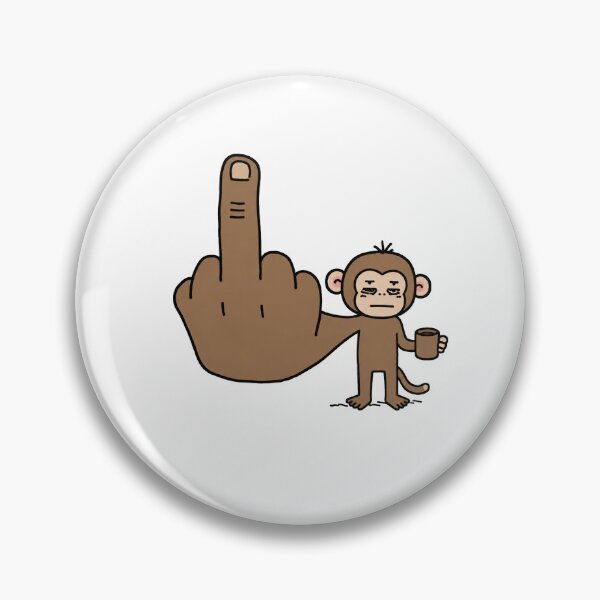 Item preview, Funny Monkey Coffee Middle Finger Meme designed and sold by MonkiFlipp.