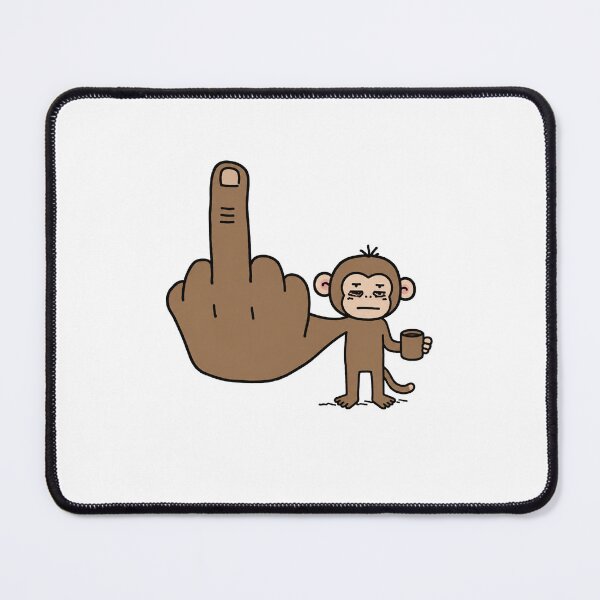 Item preview, Funny Monkey Coffee Middle Finger Meme designed and sold by MonkiFlipp.