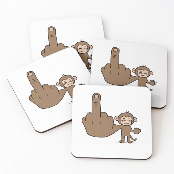 Item preview, Funny Monkey Coffee Middle Finger Meme designed and sold by MonkiFlipp.