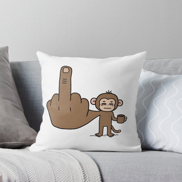 Item preview, Funny Monkey Coffee Middle Finger Meme designed and sold by MonkiFlipp.