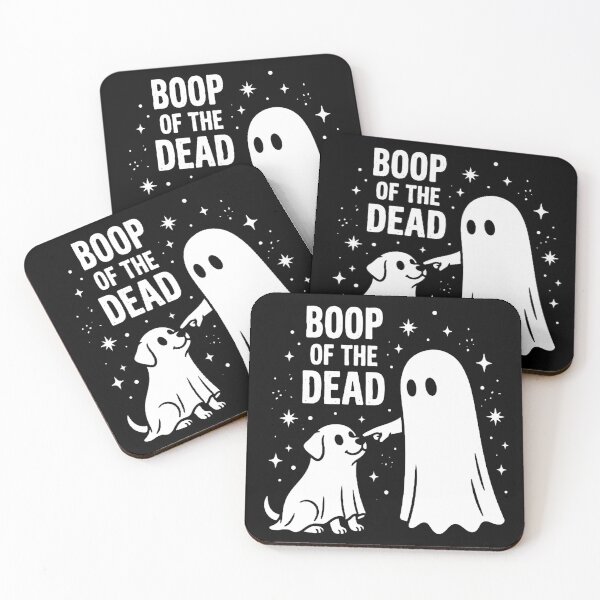 Item preview, Boo-P of the dead Funny Halloween Ghost Dog Booping Nose Design designed and sold by w66aboo.