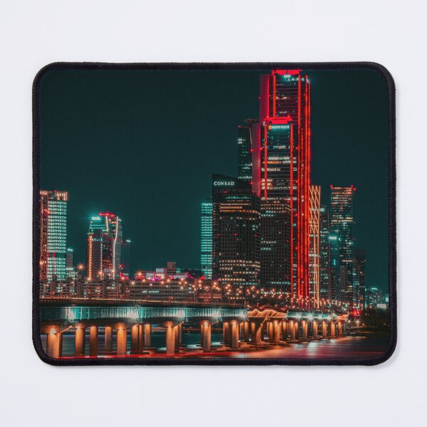 Item preview, Futuristic Seoul Night Cityscape and River designed and sold by Nightwindow.