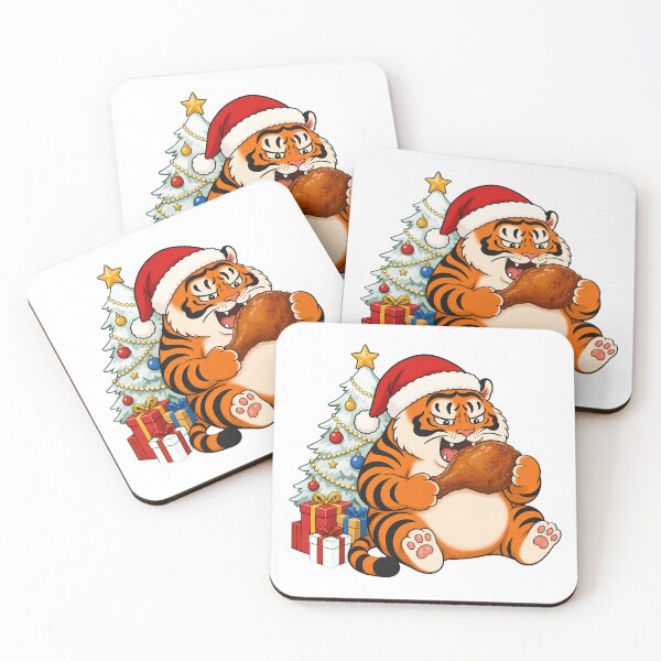 Item preview, Chubby Tiger Santa Hat Christmas Turkey designed and sold by aigcx.