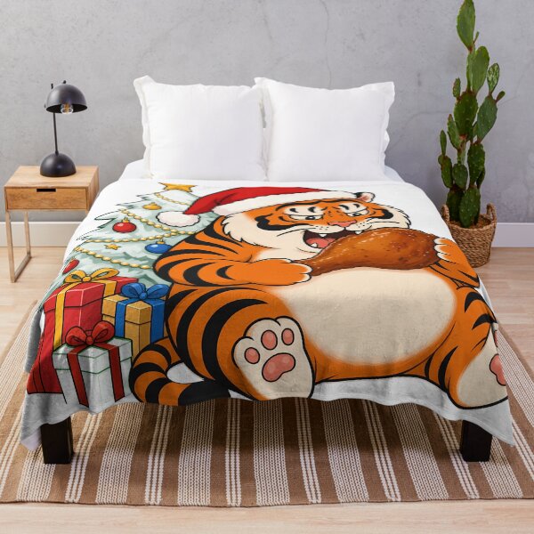 Item preview, Chubby Tiger Santa Hat Christmas Turkey designed and sold by aigcx.