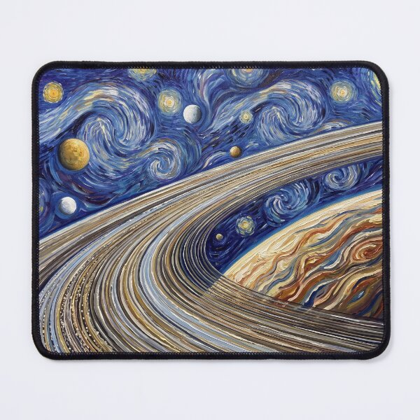 Item preview, Planet Saturn Rings Starry Night Landscape designed and sold by Bad-Decisions-Designs.