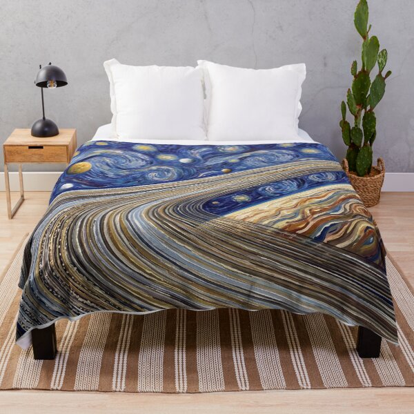 Item preview, Planet Saturn Rings Starry Night Landscape designed and sold by Bad-Decisions-Designs.