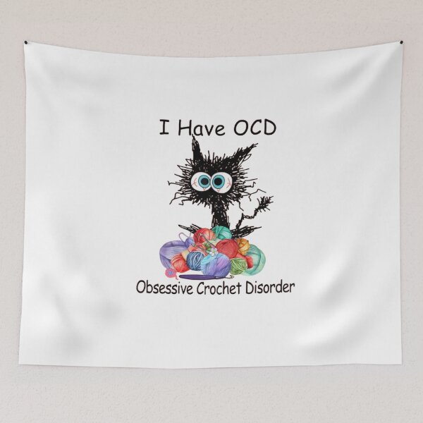 Item preview, OCD Crochet Cat Funny Yarn Lover designed and sold by roartusa.