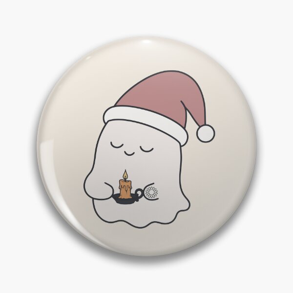 Item preview, Minimalist Cozy Ghost with Terracotta Nightcap & Candle designed and sold by suncorner28.