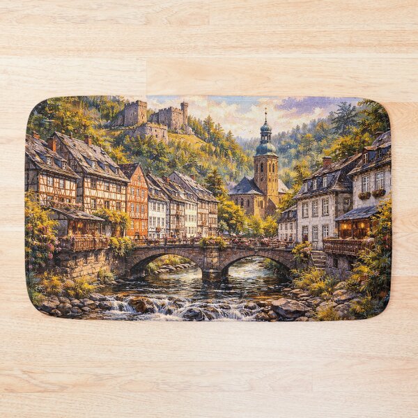 Item preview, A painting of Monschau, Germany – A Beautiful town in Europe. designed and sold by GalleryKauffeld.