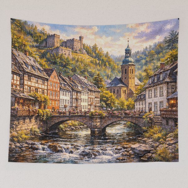 Item preview, A painting of Monschau, Germany – A Beautiful town in Europe. designed and sold by GalleryKauffeld.