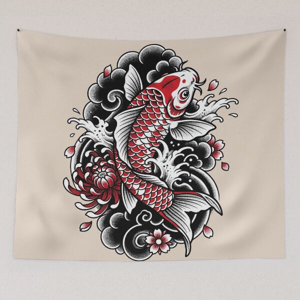 Item preview, Red Koi Fish Tattoo designed and sold by Tnerv.