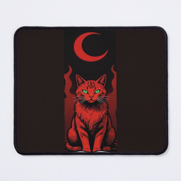 Item preview, Occult Red Cat Spellbook Crescent Moon designed and sold by WildArtIT.
