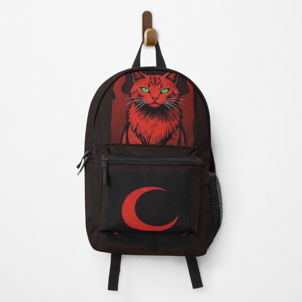 Item preview, Occult Red Cat Spellbook Crescent Moon designed and sold by WildArtIT.