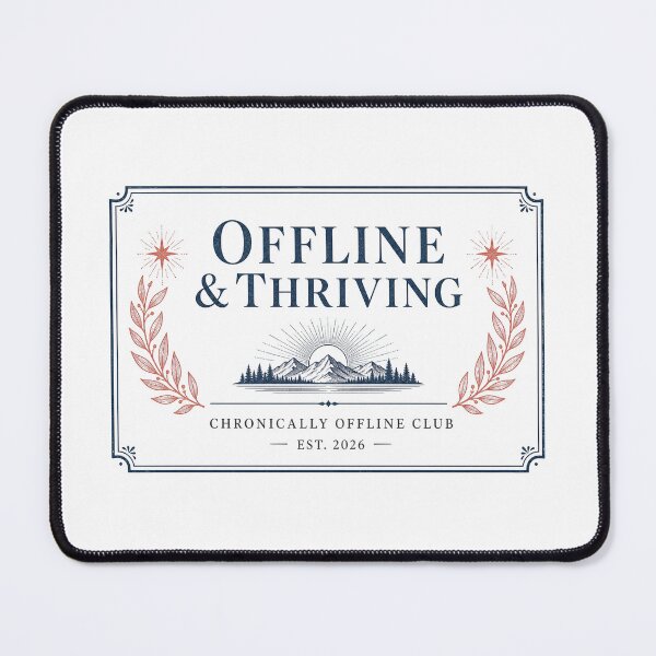 Item preview, Offline and Thriving Vintage Badge Typography designed and sold by Art&Fun.