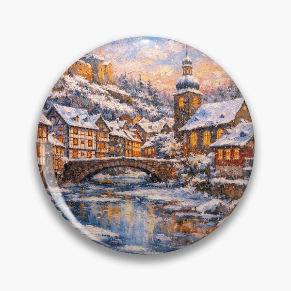 Item preview, Monschau in Germany painting – a winter scene in this beautiful European place. designed and sold by GalleryKauffeld.