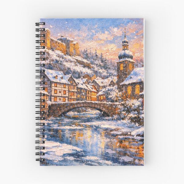 Item preview, Monschau in Germany painting – a winter scene in this beautiful European place. designed and sold by GalleryKauffeld.