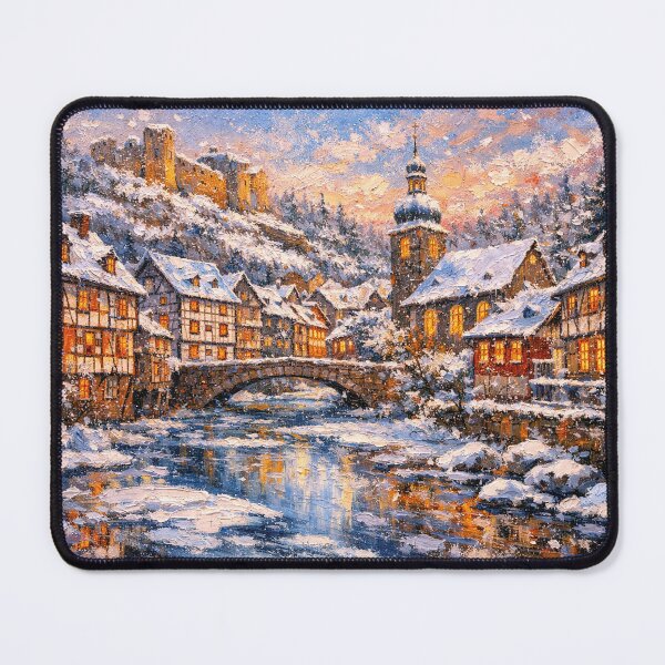 Item preview, Monschau in Germany painting – a winter scene in this beautiful European place. designed and sold by GalleryKauffeld.