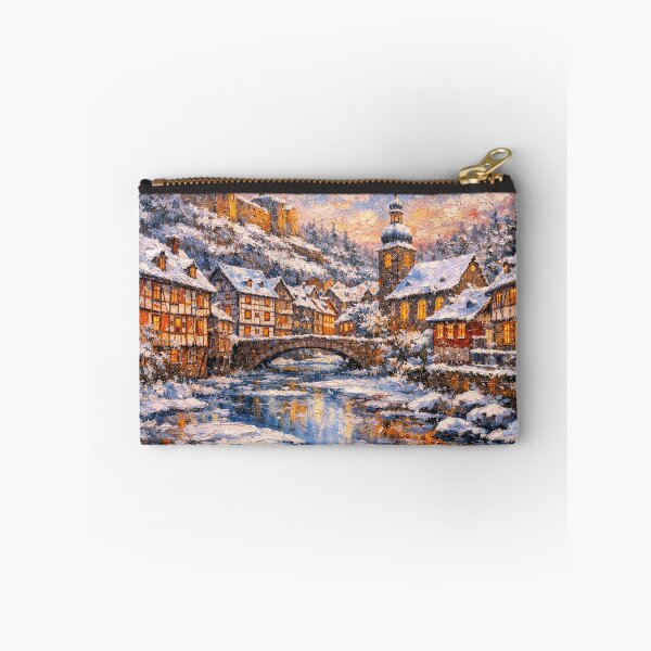 Item preview, Monschau in Germany painting – a winter scene in this beautiful European place. designed and sold by GalleryKauffeld.