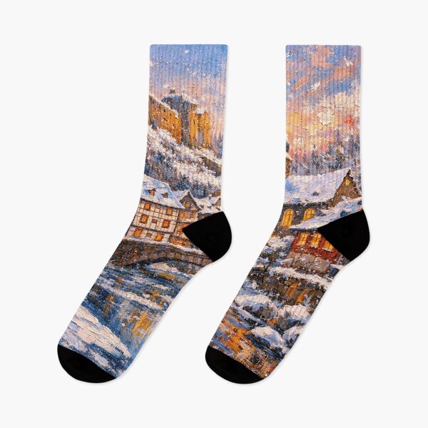 Item preview, Monschau in Germany painting – a winter scene in this beautiful European place. designed and sold by GalleryKauffeld.
